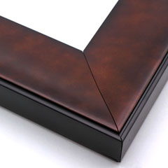 This solid wood frame features a shallow scoop profile and matte black edge.  The smoky sheen of the bronze-brown foil embraces light, drawing it toward the artwork.

3 " width: ideal for large or oversize images.  This heavy frame is the perfect border for a bold watercolour or oil painting, or print.