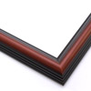 This classic, reverse scoop frame features a deep walnut wash that highlights the natural wood grain.  The colour fades into black at the outer rim. A stepped outer edge defines the border of the frame.

1.25 " width: ideal for smaller artworks. This frame will beautifully border a renaissance or impressionism painting or giclee print.