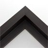 This large, L-shaped floating contemporary canvas frame in espresso features a wide flat face.

*Note: These solid wood, custom canvas floaters are for stretched canvas prints and paintings, and raised wood panels.