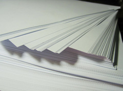 Stack of white printer bond paper