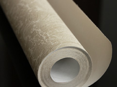 A roll of printed wallpaper